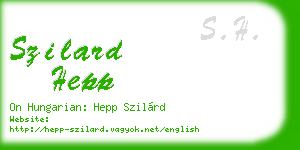 szilard hepp business card