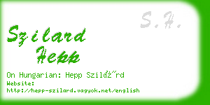 szilard hepp business card